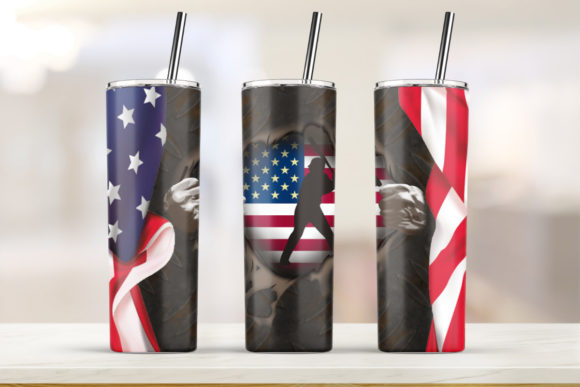 20oz Skinny Tumbler 4th of July America