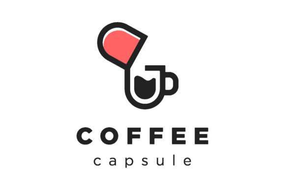 Capsule Coffee Cup Logo Template Vector