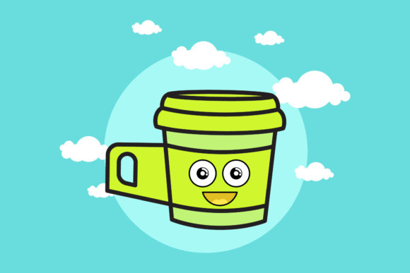 Coffee Cup Breakfast Kawaii Circle Cloud
