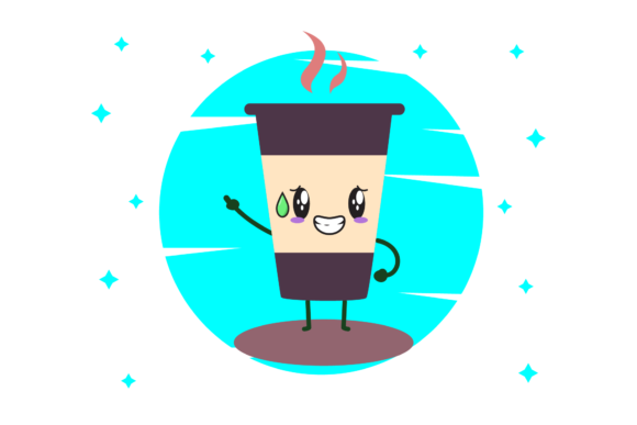 Coffee Cup Cold Break Circle Bubble