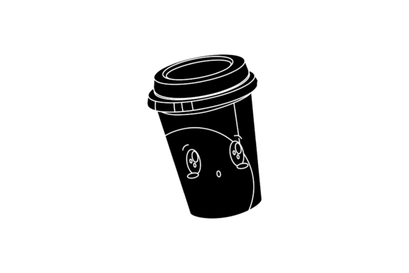Coffee Cup Cold Kawaii Black Style