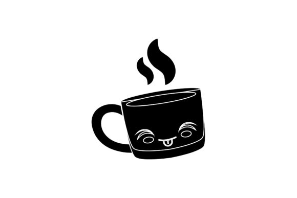 Coffee Cup Cute Kawaii Black Icon