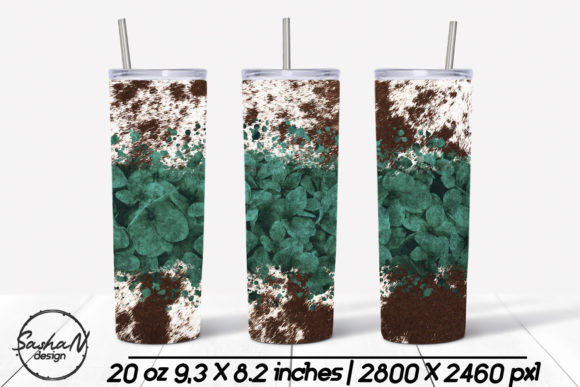 Cowhide and Turquoise Flowers Tumbler