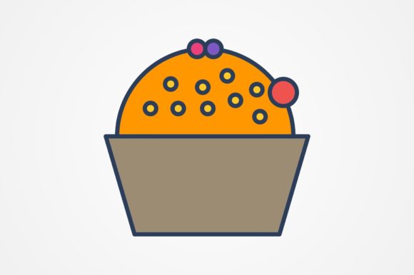 Cup Cake Line Filled Icon