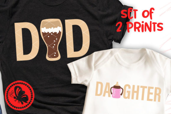Dad Beer Daughter Cup of Milk Family