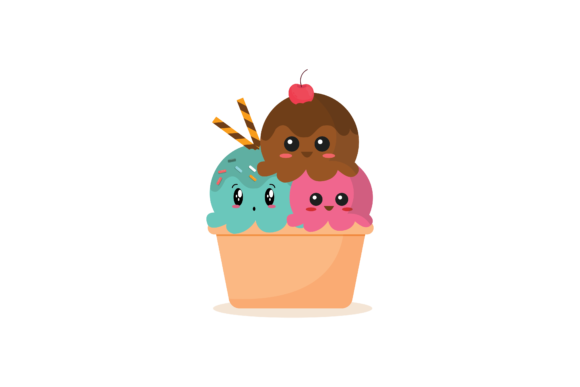 Kawaii Cute Desserts Cup Ice Cream