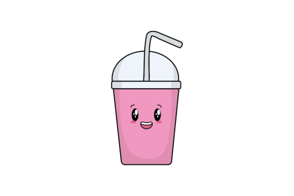 Kawaii Cute Drink Cup Illustration