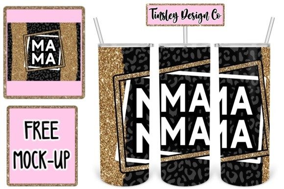 Mama Leopard Tumbler Wrap Sublimation