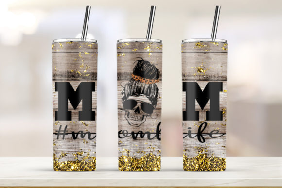 Mom Life Wood 20oz Skinny Tumbler
