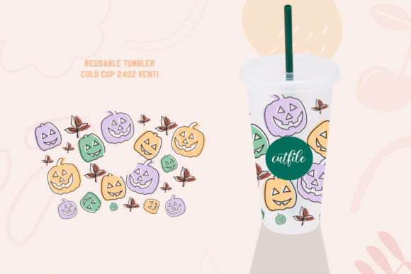 Seamless Full Wrap Halloween Pumpkin SVG