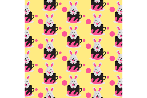 Seamless Pattern Inside Cup Animal Bunny