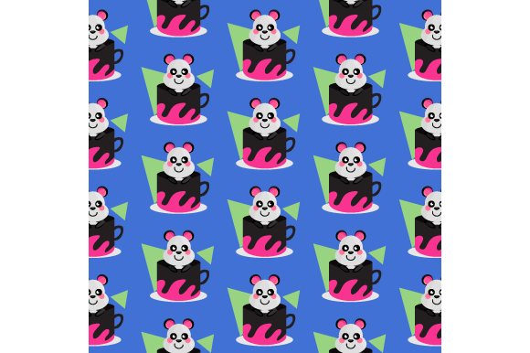 Seamless Pattern Inside Cup Animal Panda