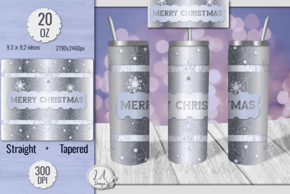 Silver BG Merry Christmas 20oz Tumbler