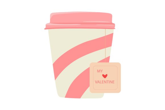Special Tea Valentine at the Cup Vector