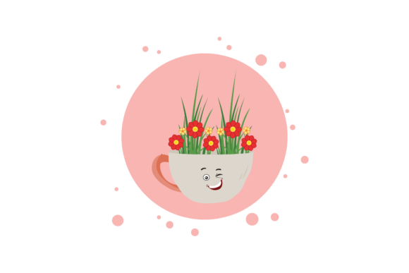 Spring Kawaii Cup Flower Circle Bubbles