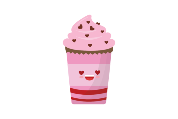 Valentine Kawaii Ice Cream Cup Vector