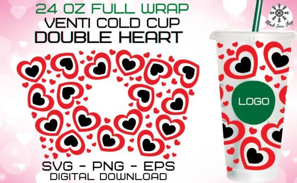 Valentine’s Double Heart Full Wrap Cup