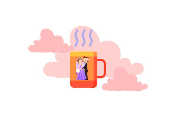 Wedding Icon Cup Cloud Red