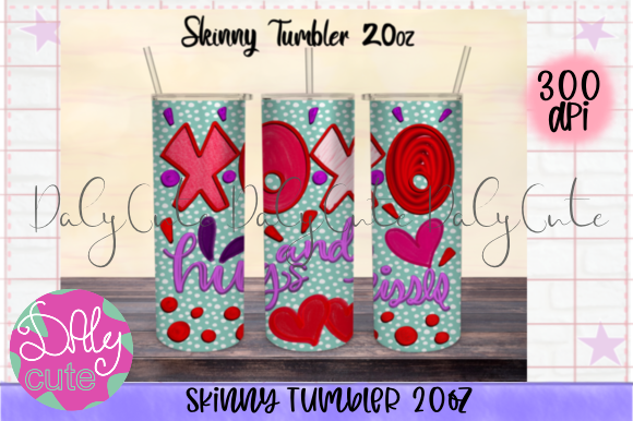 Xoxo Hugs and Kisses Tumbler PNG